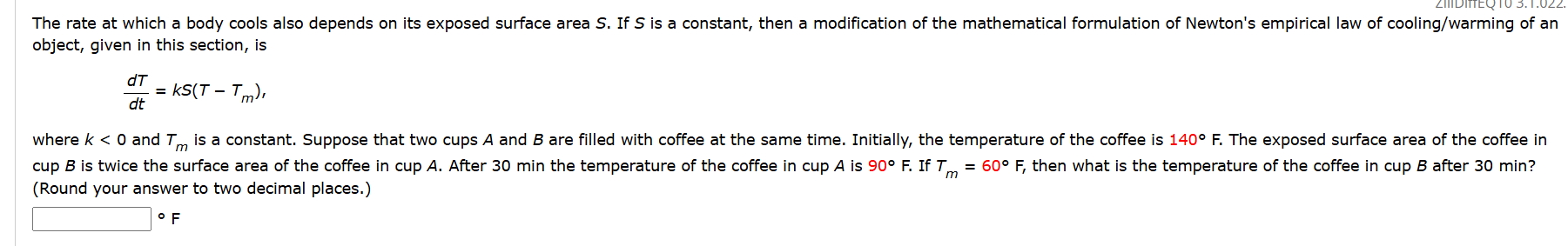 The rate a t which a body cools also depends o n