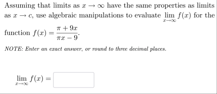 Assuming that limits as x have the same