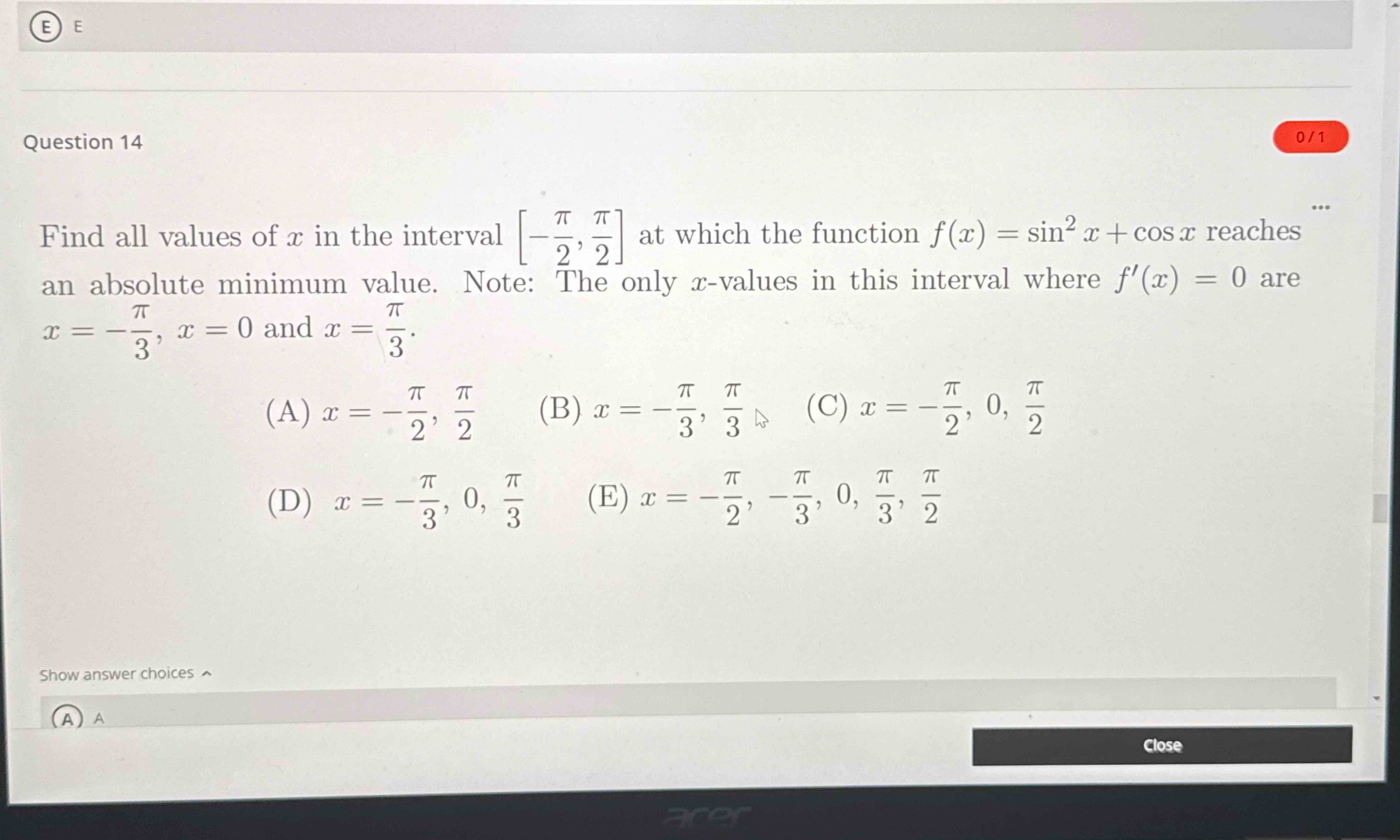 Find all values o f x i n the interval - 2 , 2 a