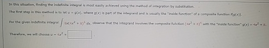 In this situation, finding the indefinite