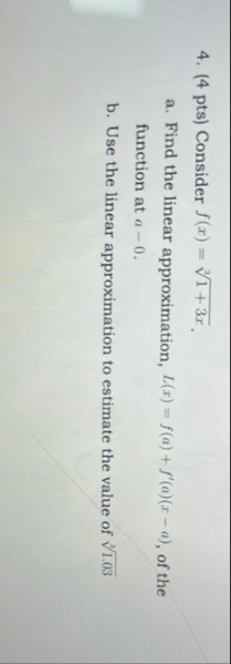 ( 4 pts ) Consider f ( x ) = 1 3 x 3 . a . Find