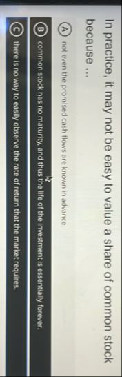 In practice, it may not be easy to value a share