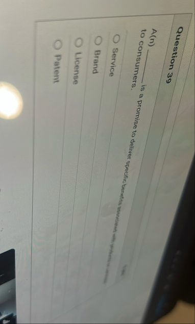 Question 3 9 A ( n ) to consumers. is a promise