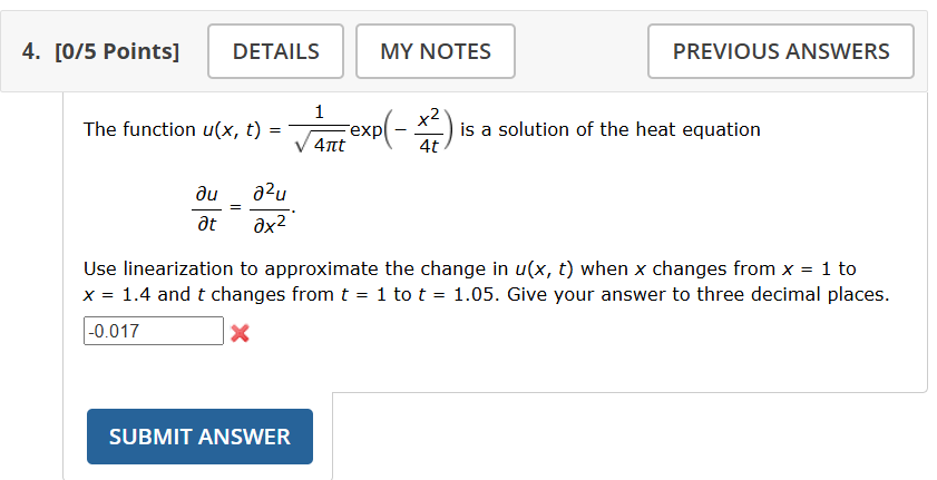 The function u ( x , t ) = 1 4 t 2 exp ( - x 2 4