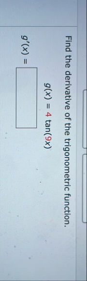 Find the derivative of the trigonometric