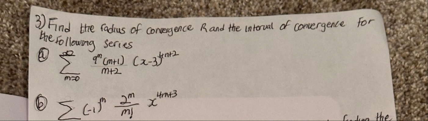 Find the radius of convergence R and the interval