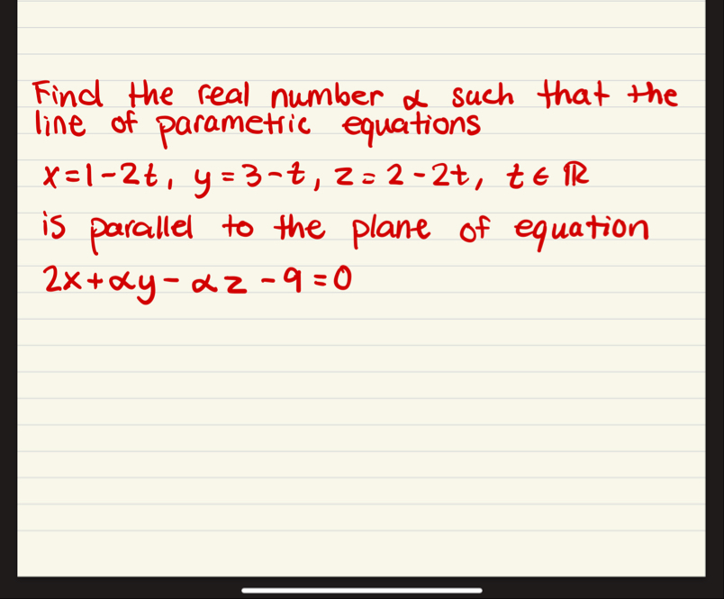 Find the real number such that the line of