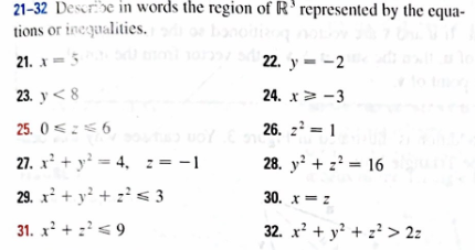 2 1 - 3 2 Descrite i n words the region o f R 3