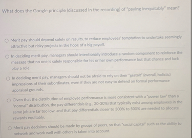 What does the Google principle ( discussed in the