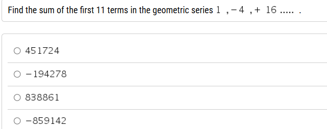 Find the sum o f the first 1 1 terms i n the