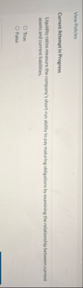 View Policies Current Attempt in Progress