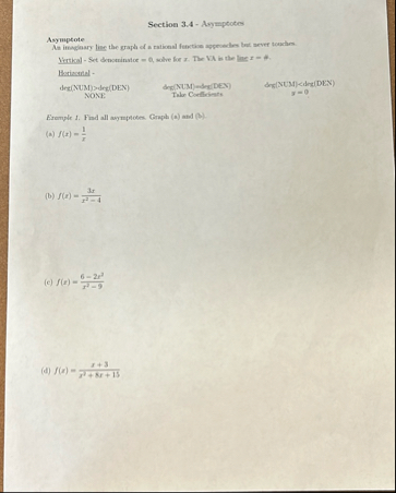 Section 3 . 4 - Ay = ptotes Asymptote littical -