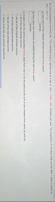 An animal population currently has 7 2 0 0