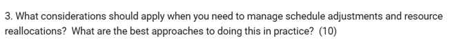 3 . What considerations should apply when you