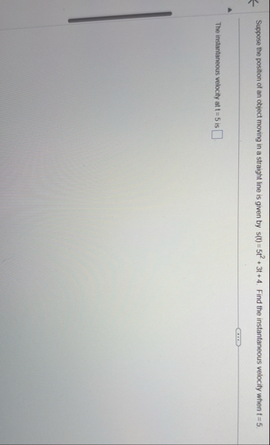 Suppose the position of an object moving in a