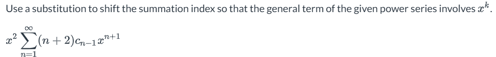 Use a substitution t o shift the summation index