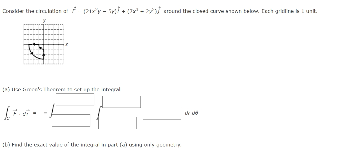 Consider the circulation o f F = ( 2 1 x 2 y - 5