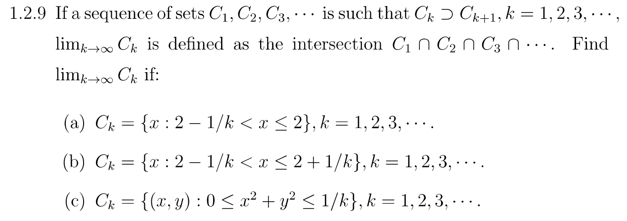 1 . 2 . 9 I f a sequence o f sets C 1 , C 2 , C 3