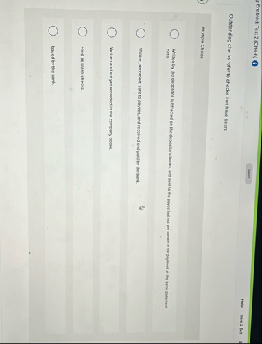 Enabled: Test 2 ( C H 4 - 6 ) ( i ) Outstanding