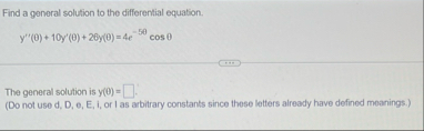 Find a general solution to the differential