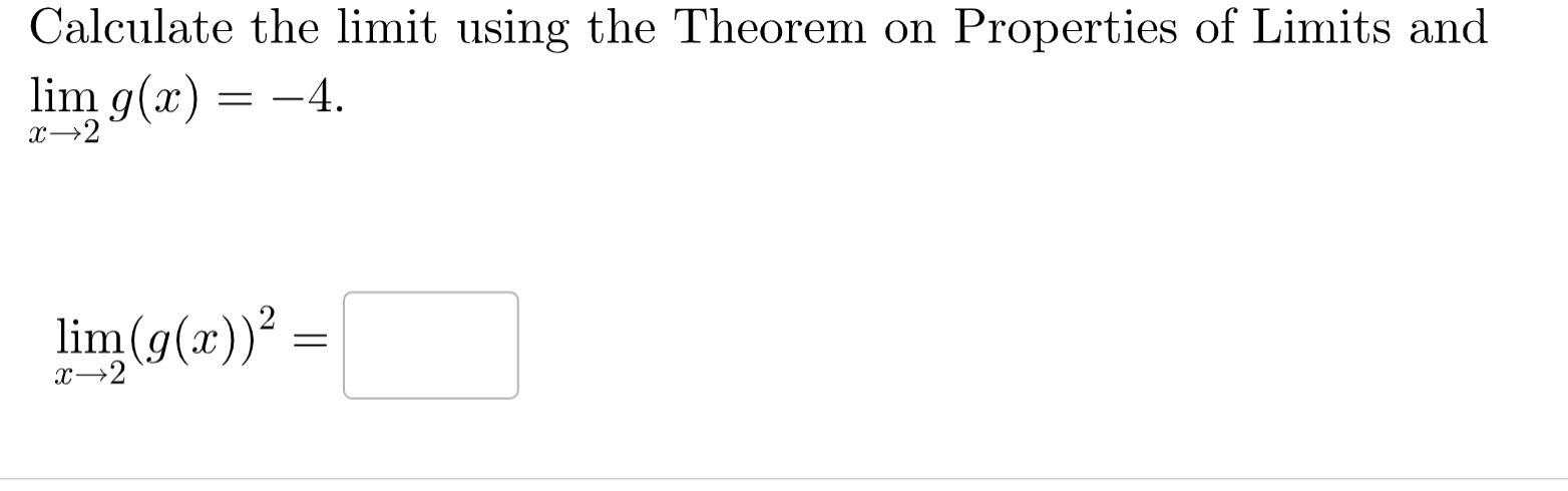 Calculate the l i m i t using the Theorem o n