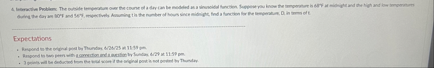 Interactive Problem: The outside temperature over