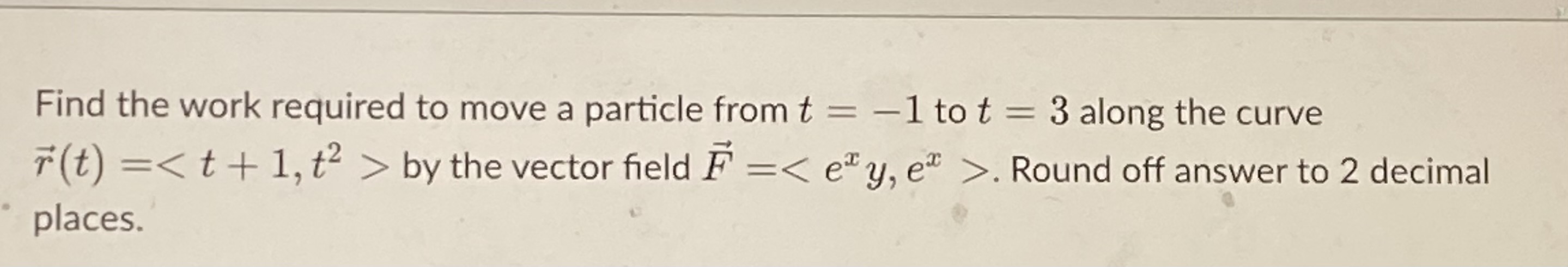Find the work required t o move a particle from t