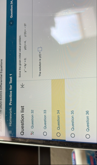 Homework: Practice for Test 1 Question 3 4 ,