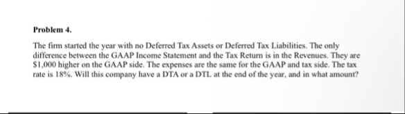 Problem 4 . The firm started the year with no