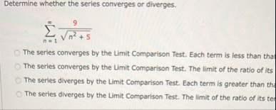 Determine whether the series converges or