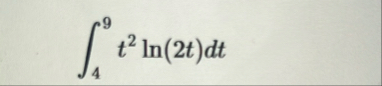 4 9 t 2 l n ( 2 t ) d t