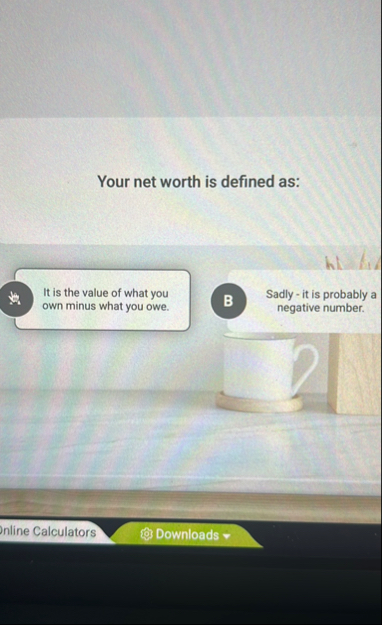 Your net worth is defined as: It is the value of