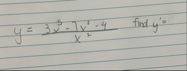 y = 3 x 5 - 7 x 2 - 4 x 2 find y ' =