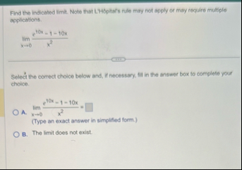 Find the indicated limit . Note that L . Hoptar's