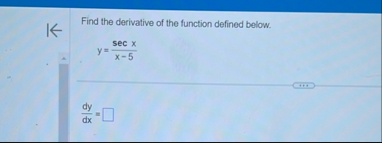 Find the derivative of the function defined