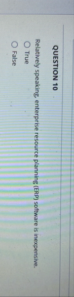 QUESTION 1 0 Relatively speaking, enterprise