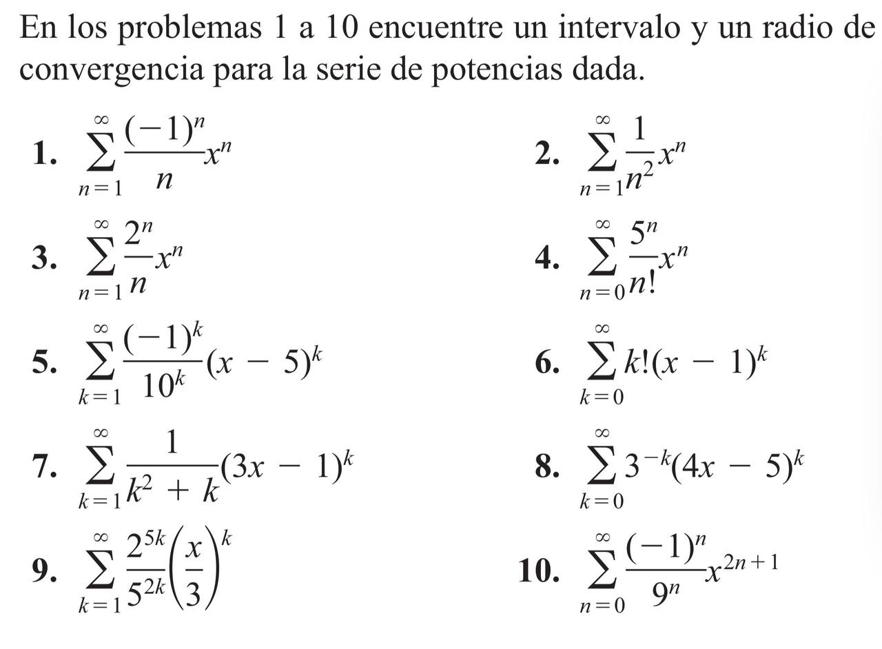 En los problemas 1 a 1 0 encuentre un intervalo y