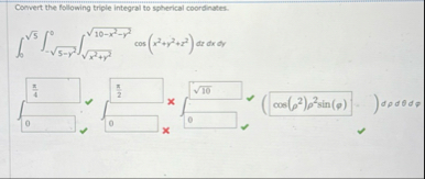 Convert the following triple integral to