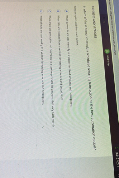 0 4 : 2 4 : 5 1 jump to Qs EXPENSES AND VENDORS