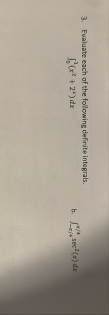Evaluate each of the following definite