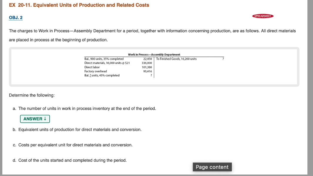 obj. 2 the charges to work in progress - assembly
