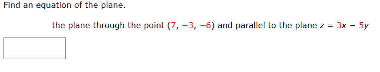 Find a n equation o f the plane. the plane