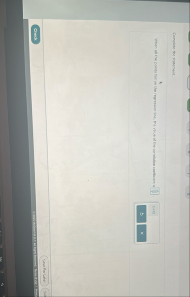 Complete the statement When all the points fall