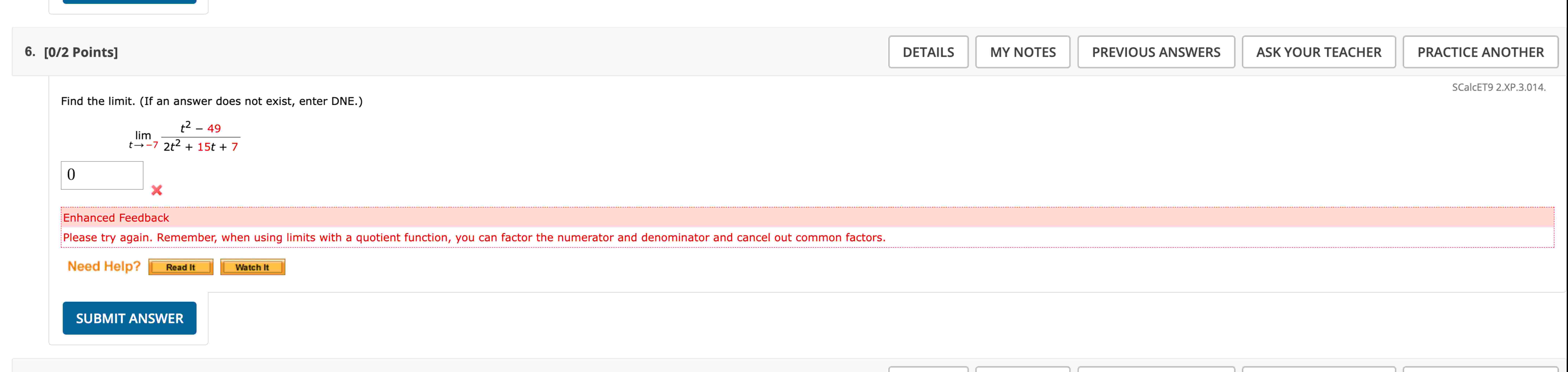 [ 0 2 Points ] Find the l i m i t . ( I f a n