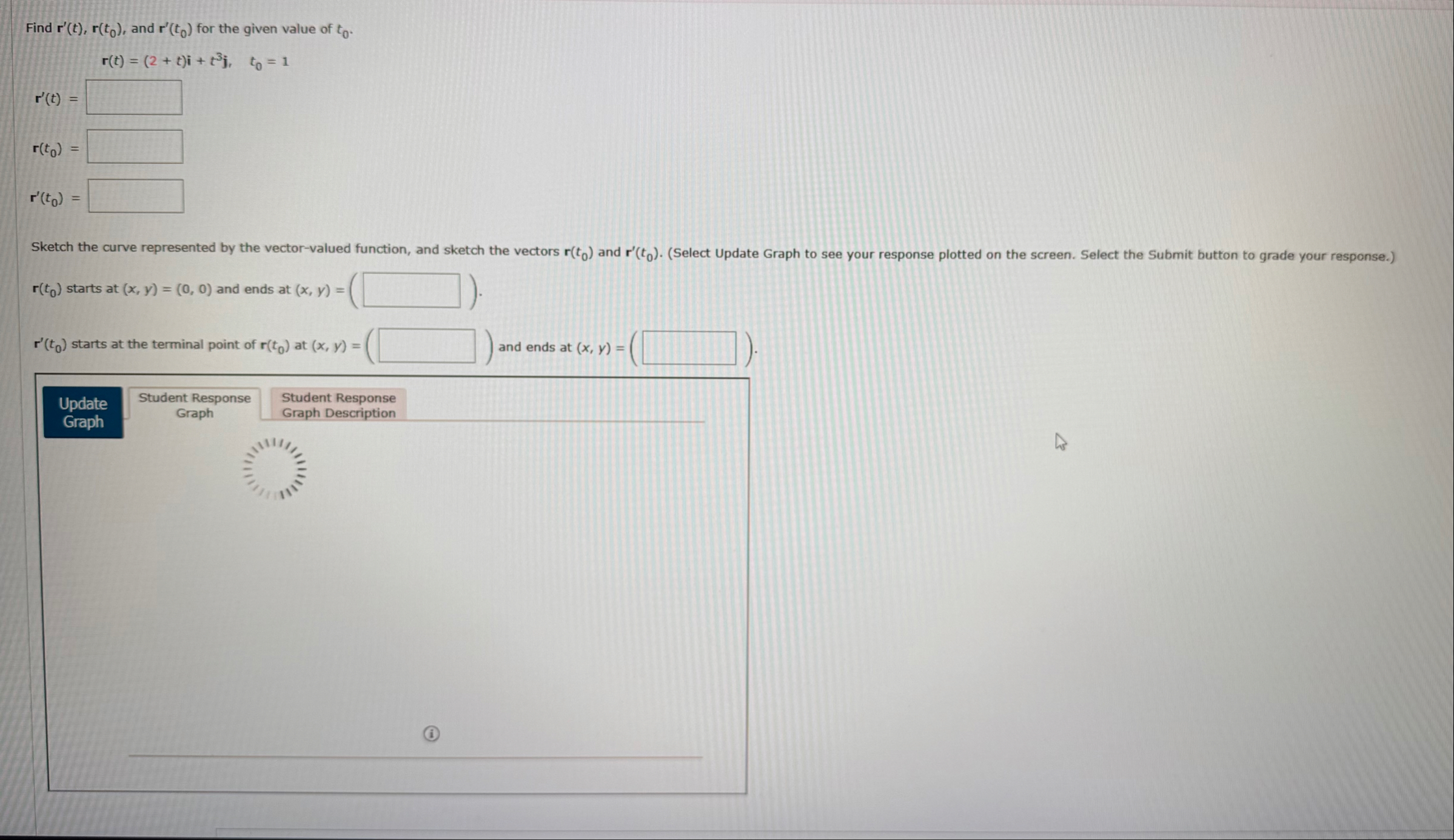 Find r ' ( t ) , r ( t 0 ) , and r ' ( t 0 ) for