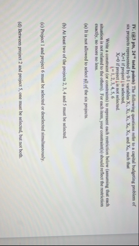 IV . ( @ 3 pts , 2 4 4 6 total points ) The