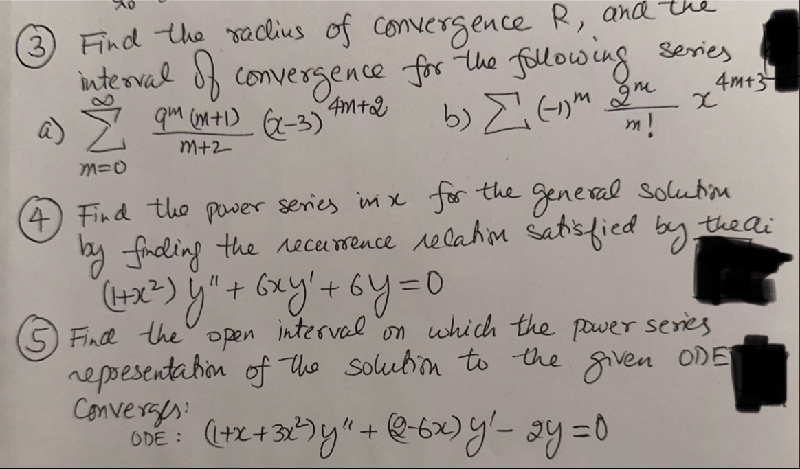 ( 3 ) Find the radius of convergence R , and the
