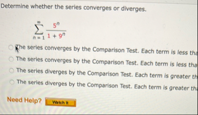Determine whether the series converges or