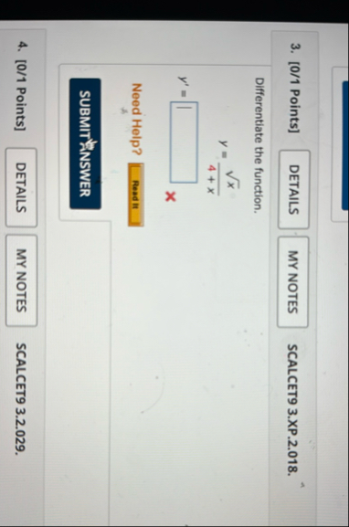 [ 0 / 1 Points ] SCALCET 9 3 . XP . 2 . 0 1 8 .