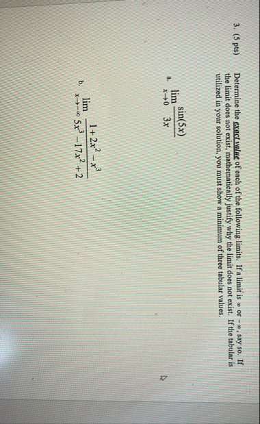 ( 5 pts ) Determine the exact value of each of